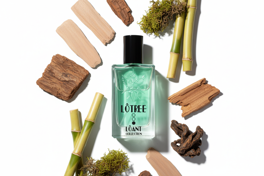 LÔTREE con sándalo, caña de bambú, musgo. Eau de perfume